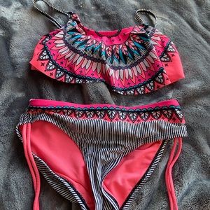 pink pattern bikini